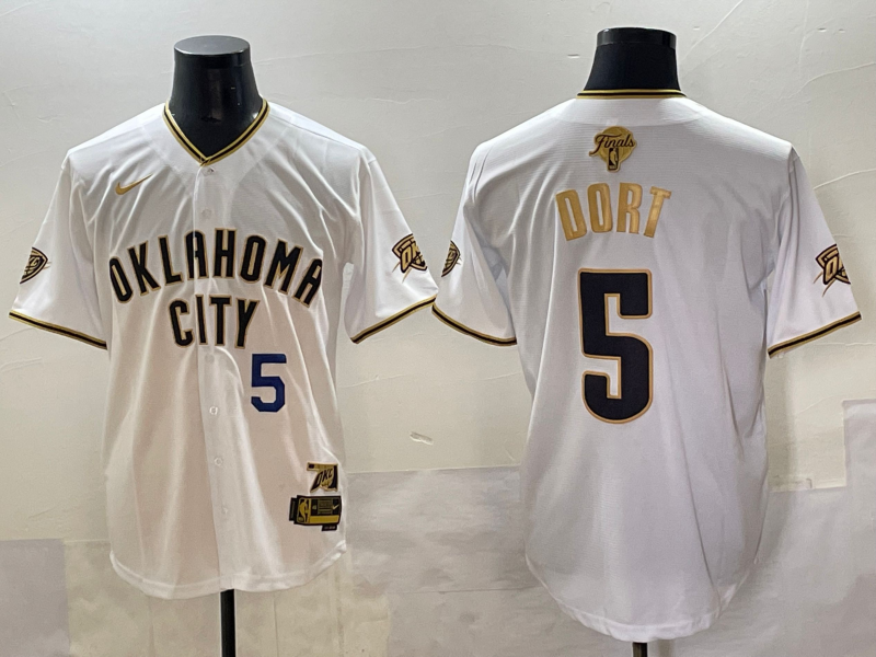 Men 2025 Oklahoma City Thunder #5 Dort white Nike Joint Name NBA Jersey style 12